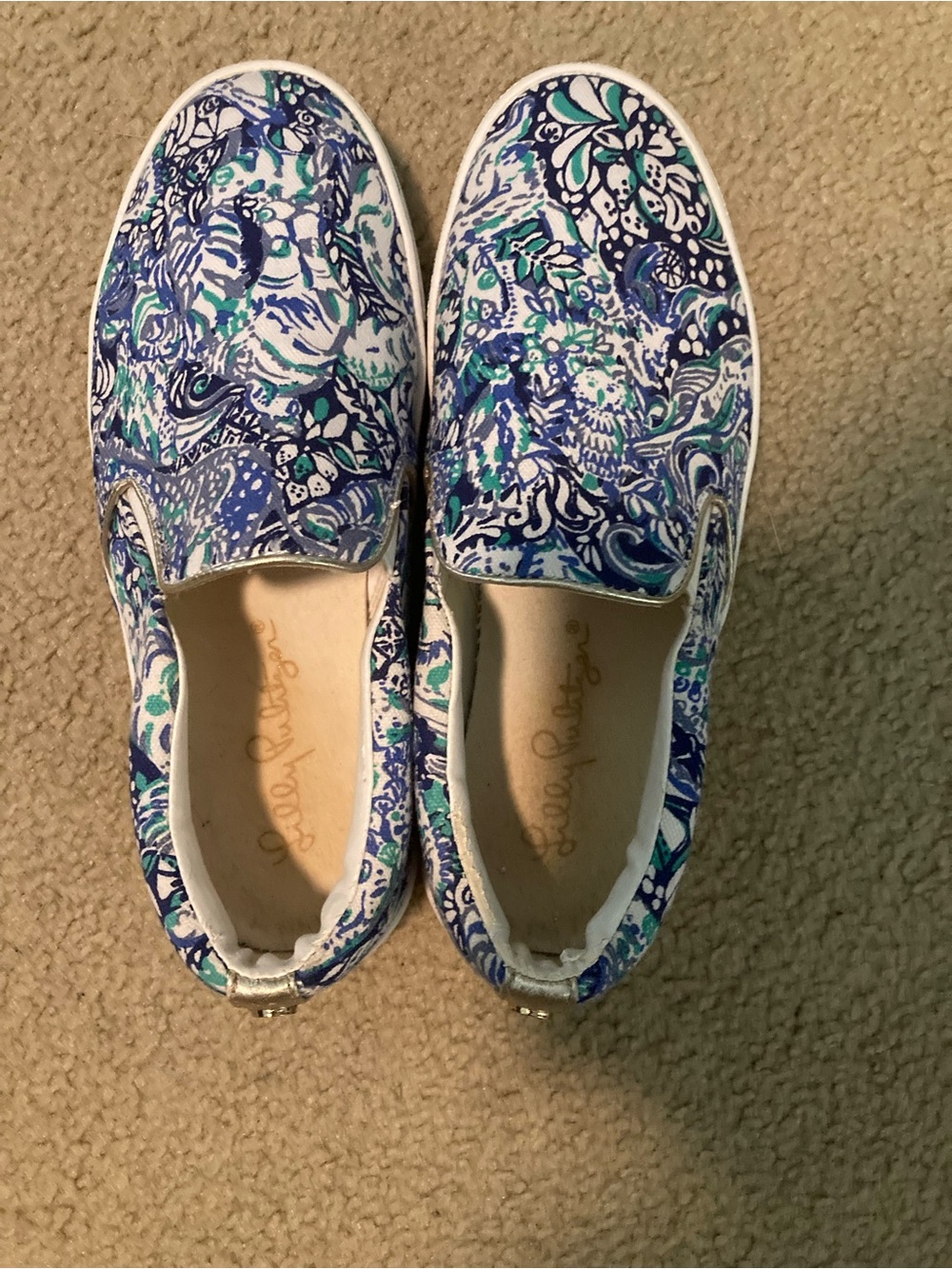 Lilly Pulitzer Blue & Teal Slip-Ons - Picture 2 of 6